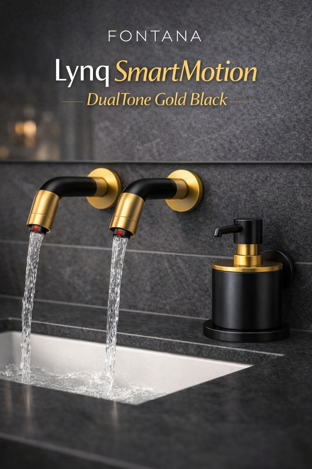 Fontana Lynq SmartMotion DualTone Gold Black touchless faucet